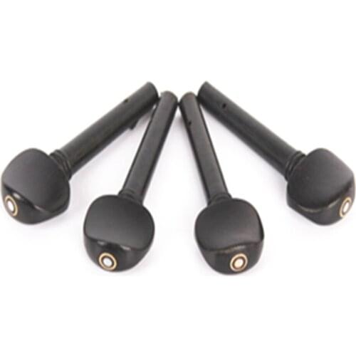 4Pcs Ebony 4/4 Violin Tuning Pegs Tuners Open Hole Black Violin Accessories Strings Instrument Tuning Pegs