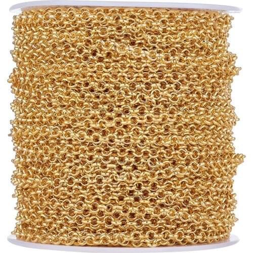 50m/roll Iron Rolo Chain Unwelded with Spool Lead Freer For DIY Necklace Bracelet Jewelry Findings Accessories