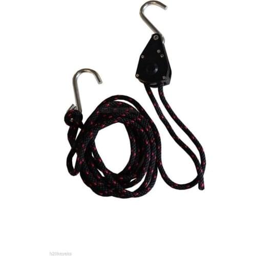 8ft Black Canoe/Kayak Easy Bow-Stern Tie Down stern strap Accessories Water Sports Rowing Boats Hunting Equipment Replacement