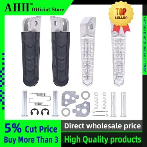 AHH 1Pair Aluminum Alloy Anti-Skid Black CNC Folding Foot Pegs Pedal Rest Front and Rear Footpegs Footrest For HONDA CB400 VTEC