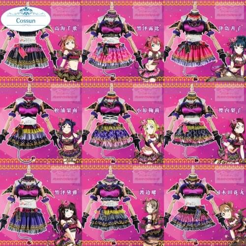 Anime! Lovelive!Sunshine!Aqours Ruby Dia Kanan All Members Little Devil Lovely Dress Uniform Cosplay Costume Halloween Suit