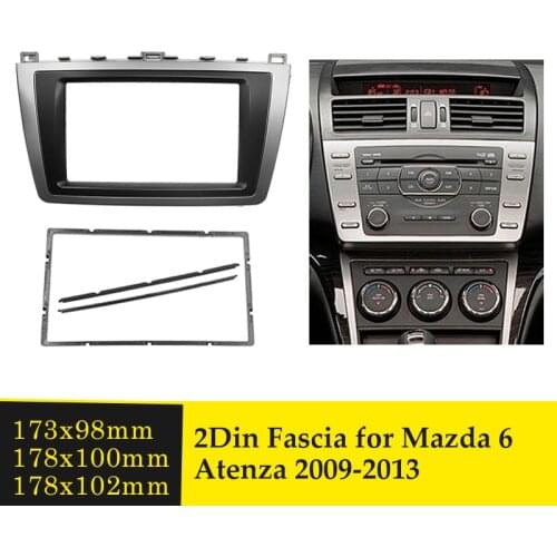 Double Din Car Fascia Stereo Radio Frame for Mazda 6 Atenza 2009-2013 GPS DVD Player Installation Dash Mount Panel Audio Bezel