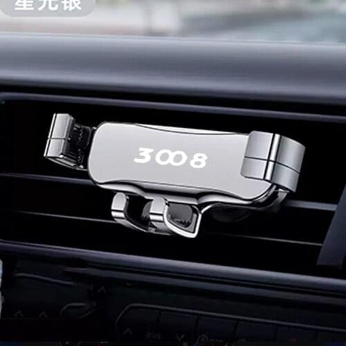 Car Accessories metal Phone Holder Car Navigation Mobile Phone Holder Bracket Support For peugeot 3008 GT line 2019 2018