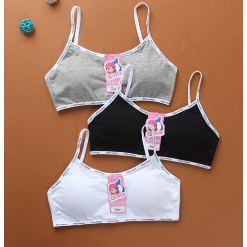 Girls bra letter buckle cotton development period students children vest underwear without steel ring summer underwear