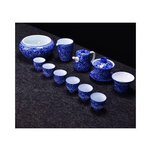 Jingdezhen Ceramic Tea Sets tea Blue And White Porcelain Set Home Teapot Cup Lid Bowl Kung Fu Black Tea Pu-erh Teaware Gift Box
