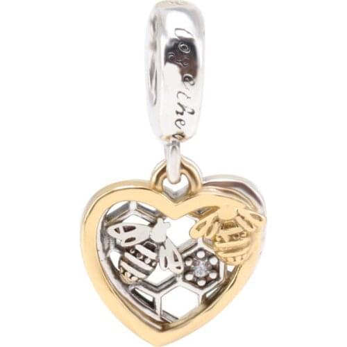 New Honeybee Heart-shaped String Decoration Charms Beads