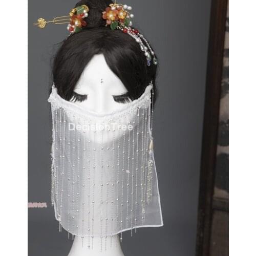 2021 traditional chinese style tang veil retro pendant snow veil cover veil hanfu veil film and television woman accessories