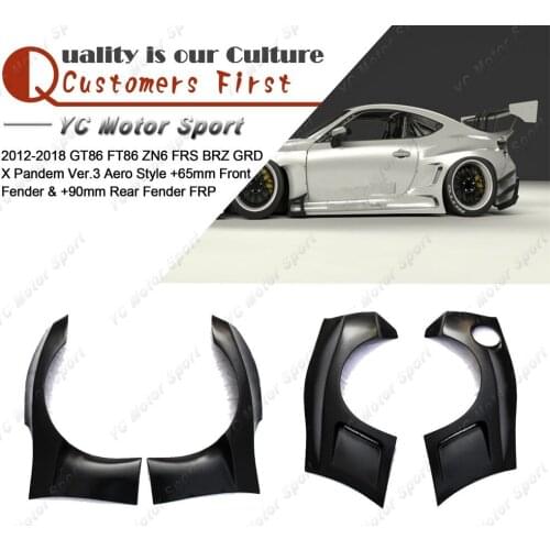 FRP Fiber Glass GRD X PD Ver.3 Aero Style +65mm Front & +90mm Rear Fender Flares Kit Fit For 2012-2018 GT86 FT86 ZN6 FRS BRZ