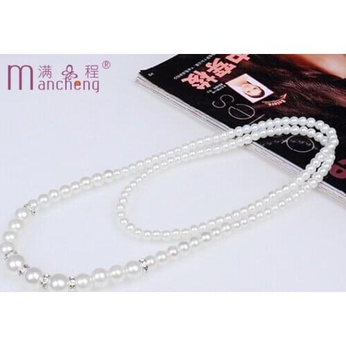 Perfectly round pearl set auger women necklace Fashion 80CM Long pearl necklace for women good quality Low price wholesale