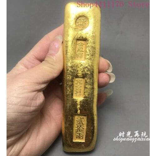 Exquisite antique solid gold ingot of Qing Dynasty historic
