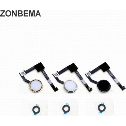 ZONBEMA Home button with Flex Cable Ribbon assembly+Rubber For iPad Air 2 Air2 6 A1567 A1566 Replacement Part