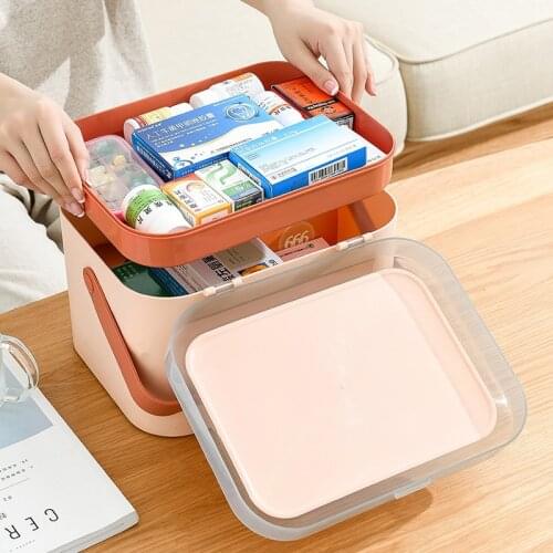Home Care Medicine Box Portable Large First Aid Box Household Plastic Multi-Layer Medicine Storage Box S55