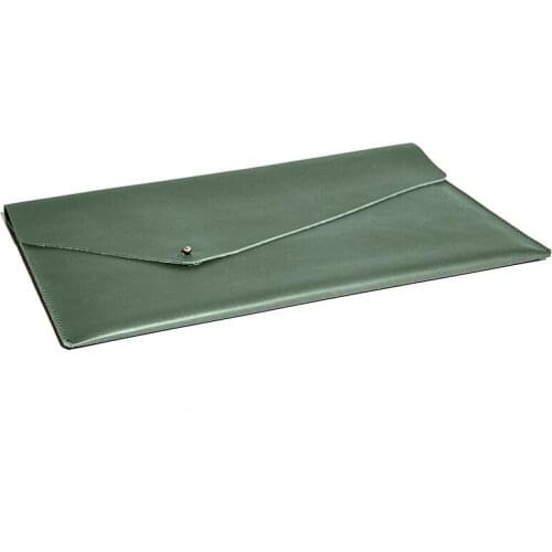 Leather Macbook Case - 16`` Green Compatible with Apple Macbook 16 "models from 2016 and later one piece handmade