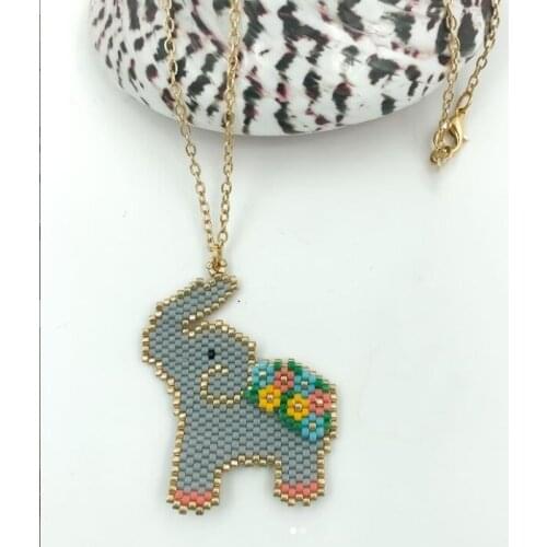 Pretty Bead Handmade Jewelry Choker Fashion Miyuki Beads Loom unicorn Pendant Necklaces Diy