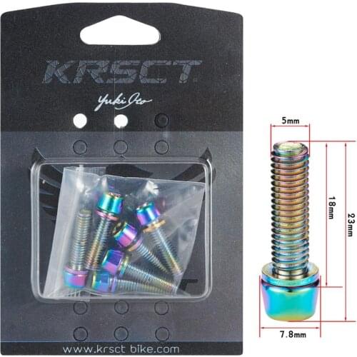 KRSEC titanium-plated rainbow mountain road bicycle handlebar bicycle handlebar screw m5*18mm 304 stainless steel screw M6*18MM