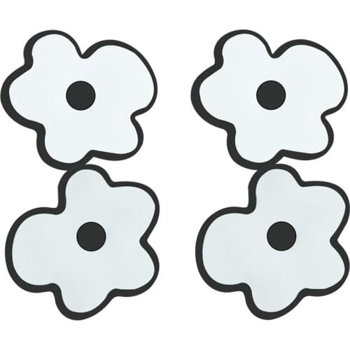 Dvacaman 2021 Trendy Large Double Flower Enamel Drop Earrings Summer Beach Party Metal Statement Earrings for Women Boho Jewelry