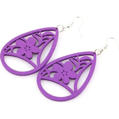 Fashion temperament water drop hollowed out symbol Earrings Wood Earrings exquisite Earrings Logo Earrings
