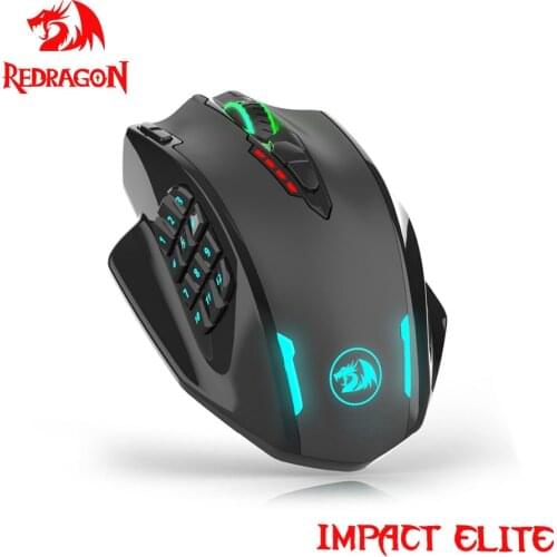 Redragon Impact Elite USB Wireless 2.4G Gaming RGB Mouse 16000 DPI Programmable Optics Mice For Computer Gamer PC M913