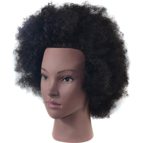 Cheap African Black Mannequin Head Afro Kinky Curly Hair Mannequin Head With 100% Human Hair For Training
