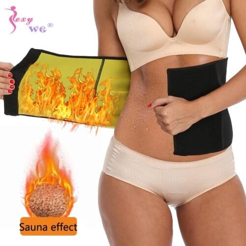 SEXYWG Neoprene Waist Trainer Belt for Women Body Shaper Fat Burning Weight Loss Fitness Tummy Control Waist Cincher