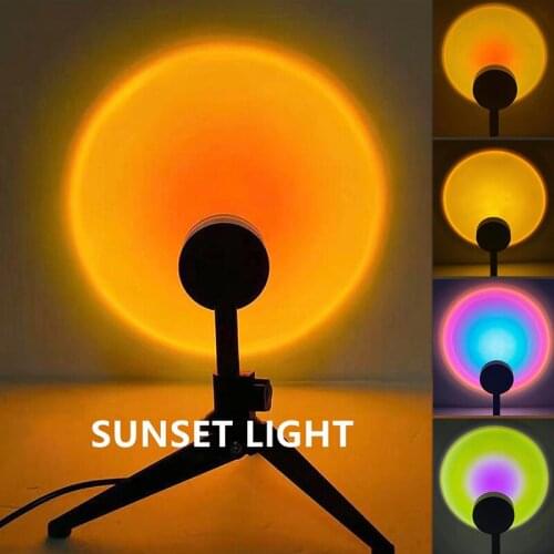 Night Light Sunset Lamp Sun Projection Atmosphere Lights USB Rainbow Led Lamps Home Bedroom Background Wall Decoration Lighting