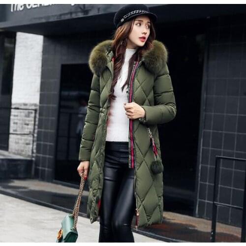 New 2019 Russia Style Fashion Winter Parka Women Large Fur Collar Coat Ladies Long Clothing Thickening Warm Winter Jacket ZL866