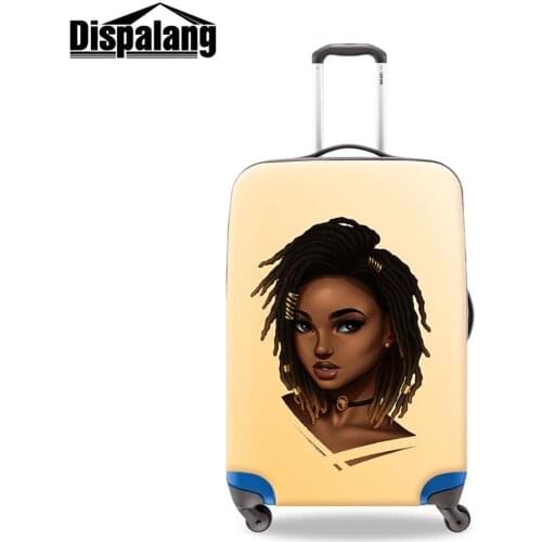 2020 New Promotional Cartoon Girl Image Messy Colorful Sublimation Suitcase Cover Custom Traveling Elastic Luggage Covers