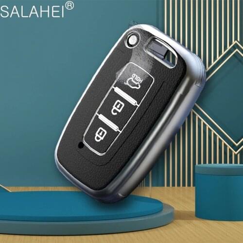 New Folding TPU Car Interior Key Cover 3 Button For Hyundai Solaris HB20 Veloster SR IX35 Accent Elantra i30 For KIA RIO K2 K3