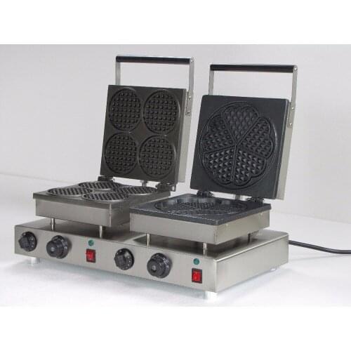 One piece Electric double round belgian waffle baker
