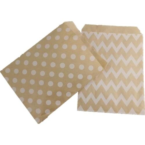 25pcs/pack Kraft Paper Gift Packing Nature Color Disposable Snack Cookie Bag Biscuit Candy Bags Birthday Party Decoration