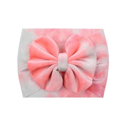 Smooth Velvet Rainbow Rope Print Floral For baby Girls hairbands Hot Big flower bow headband Velvet wide headband