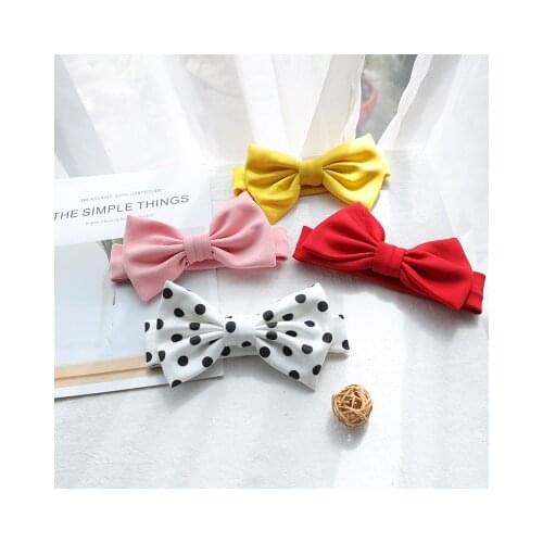 2020 Baby Accessories Infant Baby Girl Cute Bow Headband Newborn Solid Headwear Headdress Nylon Elastic Hair Band Gifts Props