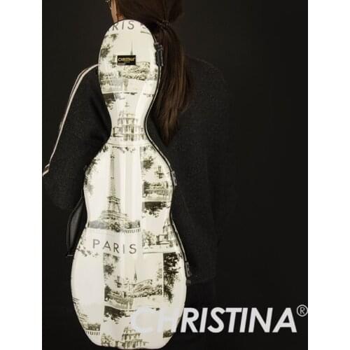 High quality Italy Christina rectangle violin case 4/4 carbon fiberglass color case Violin accessories