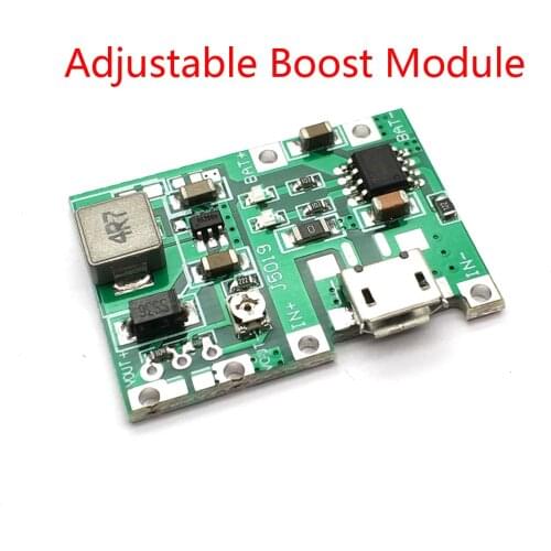 3.7V 5V 9V 2A Adjustable Step Up 18650 Lithium Battery Charging Discharge Integrated Module