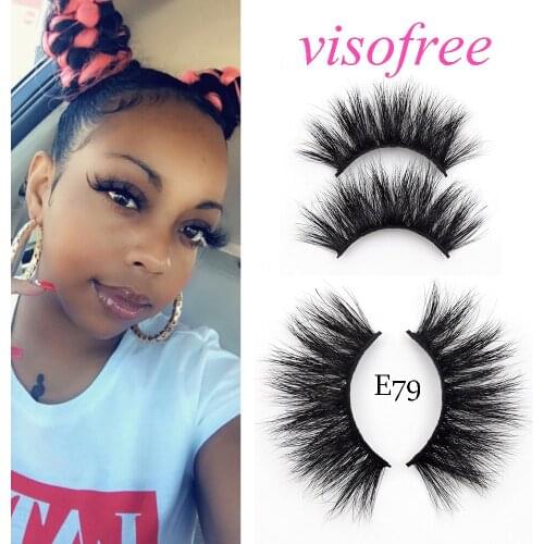 Visofree Eyelashes 3D Mink Lashes Full Strip Lashes Cruelty Free Luxury Mink Eyelashes Maquiagem Eyelash Packaging Box E79