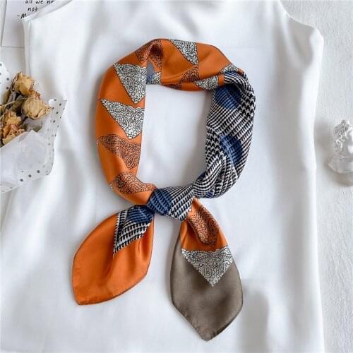 Luxury Square Scarf Women Silk Neck Kerchief Bag Scarves Design Wrist Ribbon Hair Tie Band Headband Bandana For Ladies 2021 New