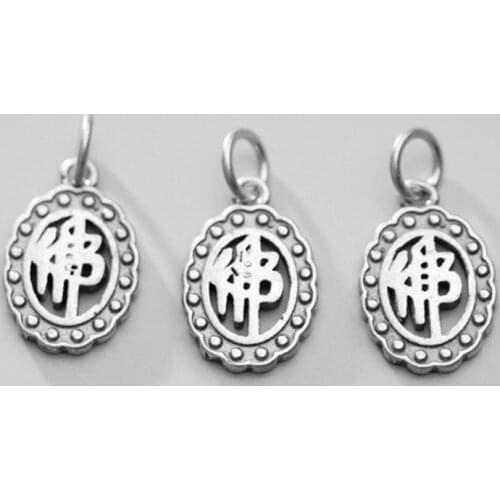 925 Sterling Silver Buddha Oval Matte Decoration Charms Women Men Buddhism Blessing Silver Pendants DIY Jewelry Accessories Gift