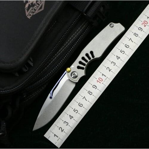 Kevin john Tilock folding knife m390 blade titanium handle utility camping hunting survival pocket Kitchen fruit knives EDC tool