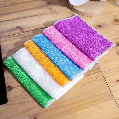 Kitchen Anti-grease Wipping Rags Efficient Bamboo Fiber Cleaning Cloth Home Washing Dish Multifunctional Cleaning Tools