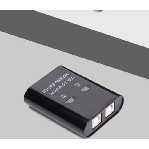 USB Sharing Switch USB 2.0 Peripheral Switcher Adapter Box 2 Computer Share 1 USB Device Hub for Printer Scanner