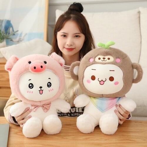 1pc 25/40CM Cartoon Pig & Monkey Plush Toys kawaii Stuffed Soft Animal for Baby Girls Kids Birthday Home Decor Birthday Gifts