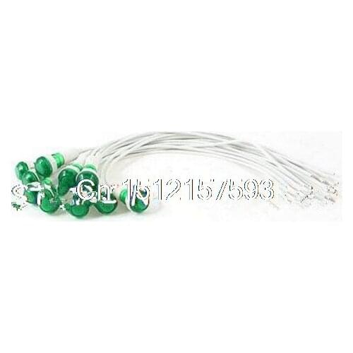 10Pcs 10mm Hole 19cm Long Cable Red Green Yellow Indicator Light Lamp 12VDC 24VDC AC 220V 380V XD10-6