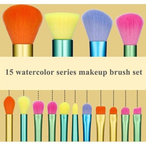 Docolor 8/15Pcs 2021 New Colorful Makeup Brush Set rainbow Makeup Brush Full Set Of Portable Makeup Brush Beauty Tools