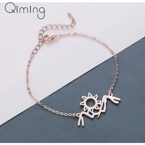 Stainless Steel Jewelry Sunrise Sunset Landscape Mountain Bracelet Women Charm Solar System Sun Moon Chain Bangles Birthday Gift