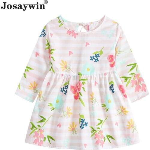 Childrens Clothing New Spring Autumn Baby Girls Dress Cotton Floral Long Sleeves Dress Kids Princess Dresses Casual 1-12years