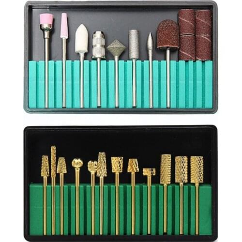 Nail Milling Cutters Nail Drill Bits Set Nail Art Sanding Bands Electric Nail Drill Machine Bits Manicure Pedicure Sanding Tool