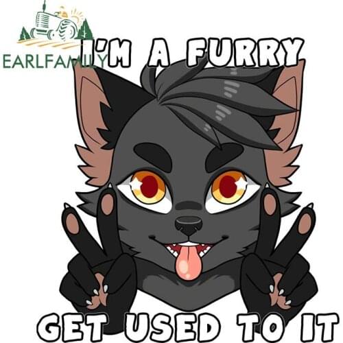 EARLFAMILY 13cm x 12.9 for I'm A Furry Wolf Decals Vinyl Car Stickers Laptop Waterproof Refrigerator Sunscreen Funny Decoration