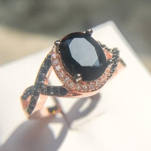 FDLK Simple Geometric Black Rhinestones Zircon Ring Fashion Jewelry Women Ring Anniversary Wedding Party Lover Gift