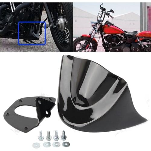 Glossy Black Motorcycle Front Chin Spoiler Air Dam Fairing Cover Mudguard Air Dam Fairing for Harley Dyna 2006-2017