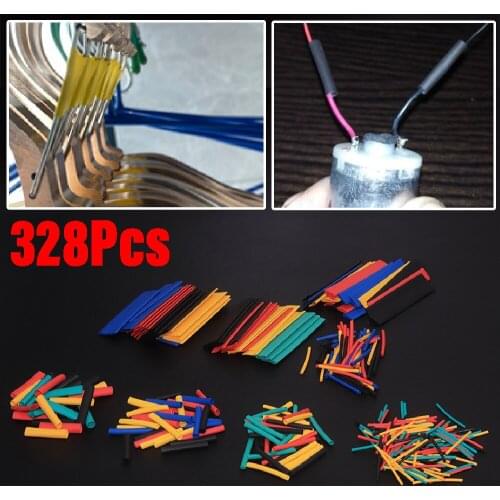 JEAZEA 328pcs Polyolefin Shrinking Assorted Heat Shrink Tube Wire Cable Insulated Sleeving Tubing Universal For Cars Electrical